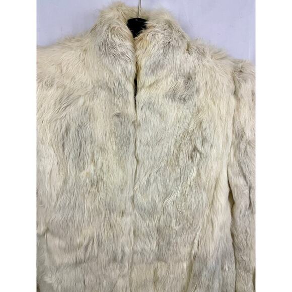 VTG 100% Rabbit Fur Coat Lined Women's M 1970s Open Jacket - Picture 12 of 16